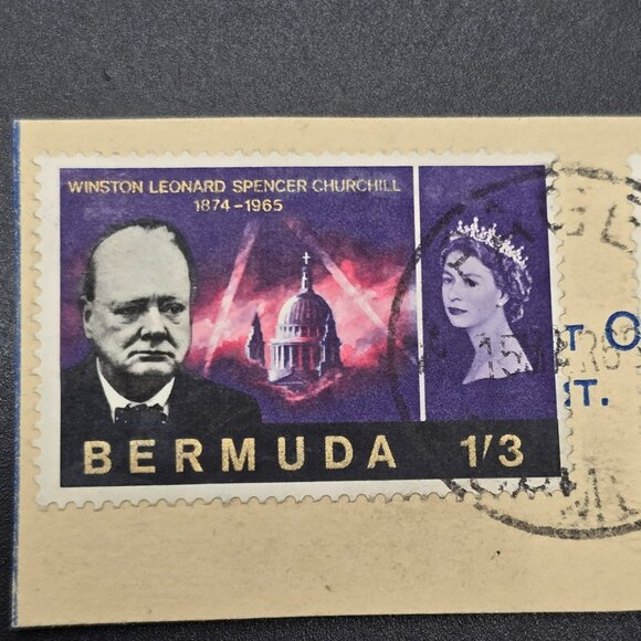 Vintage Bermuda Postage Stamps Set Winston Churchill St. Peters Church LI3059 - Picture 3 of 5